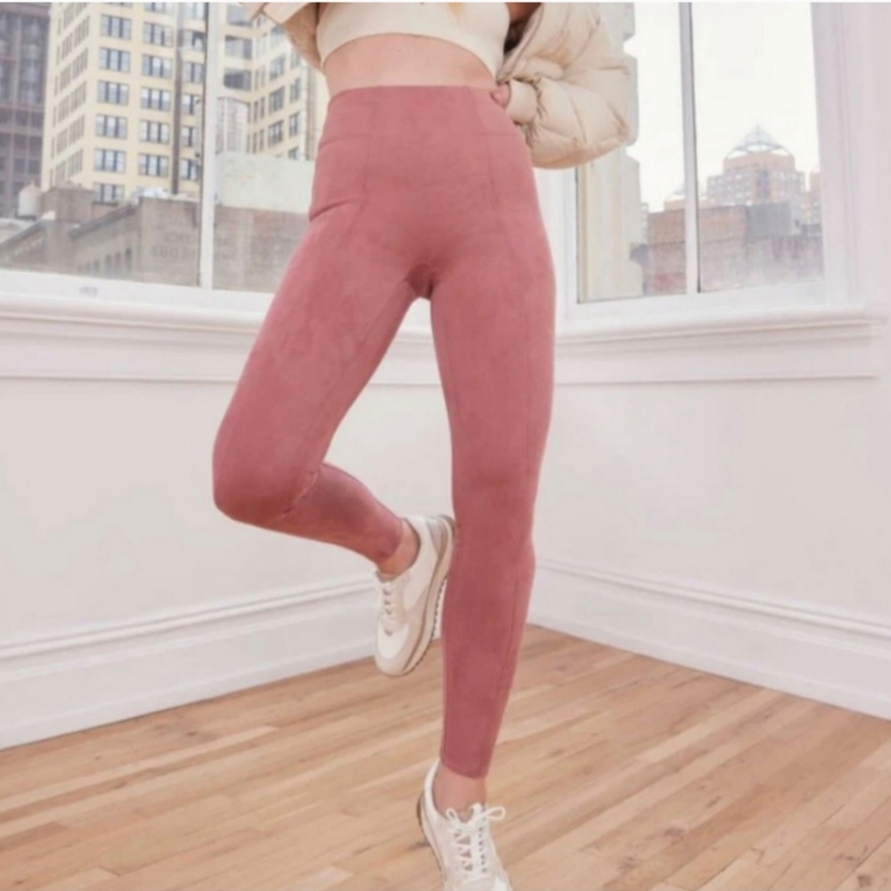 *Final Price Drop* SPANX High Waisted in Pink Fauz Suede Medium Petite